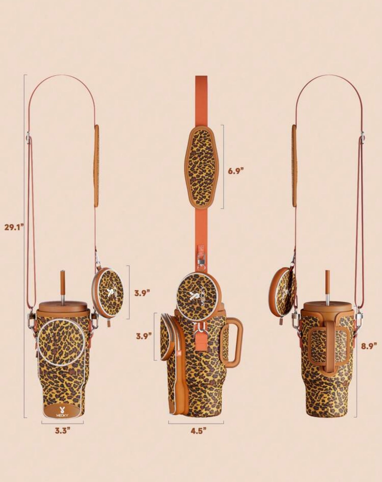 Τσάντα μεταφοράς Tumbler Brown Leopard