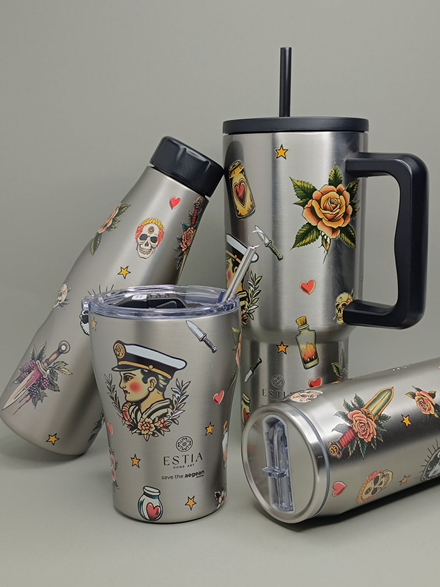 Travel Flask Old School Ink 500ml
