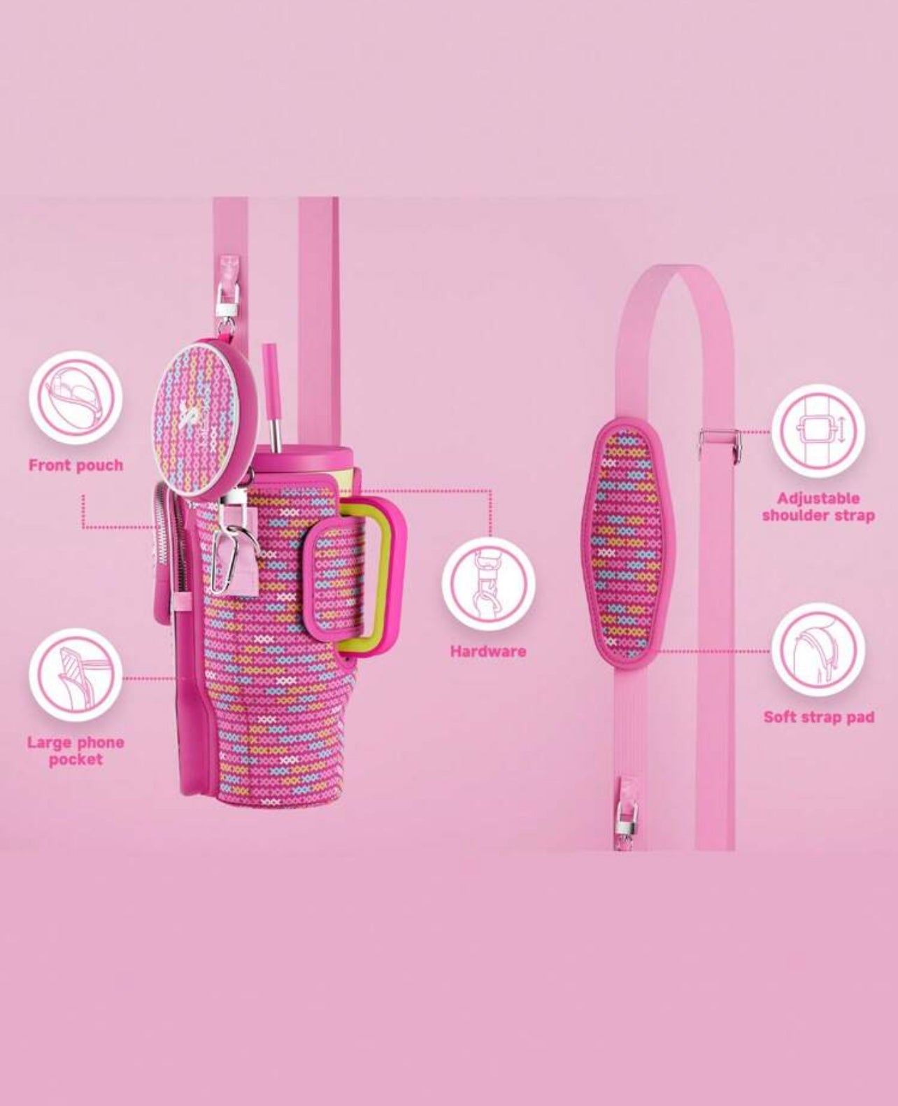 Τσάντα μεταφοράς Tumbler Pink X