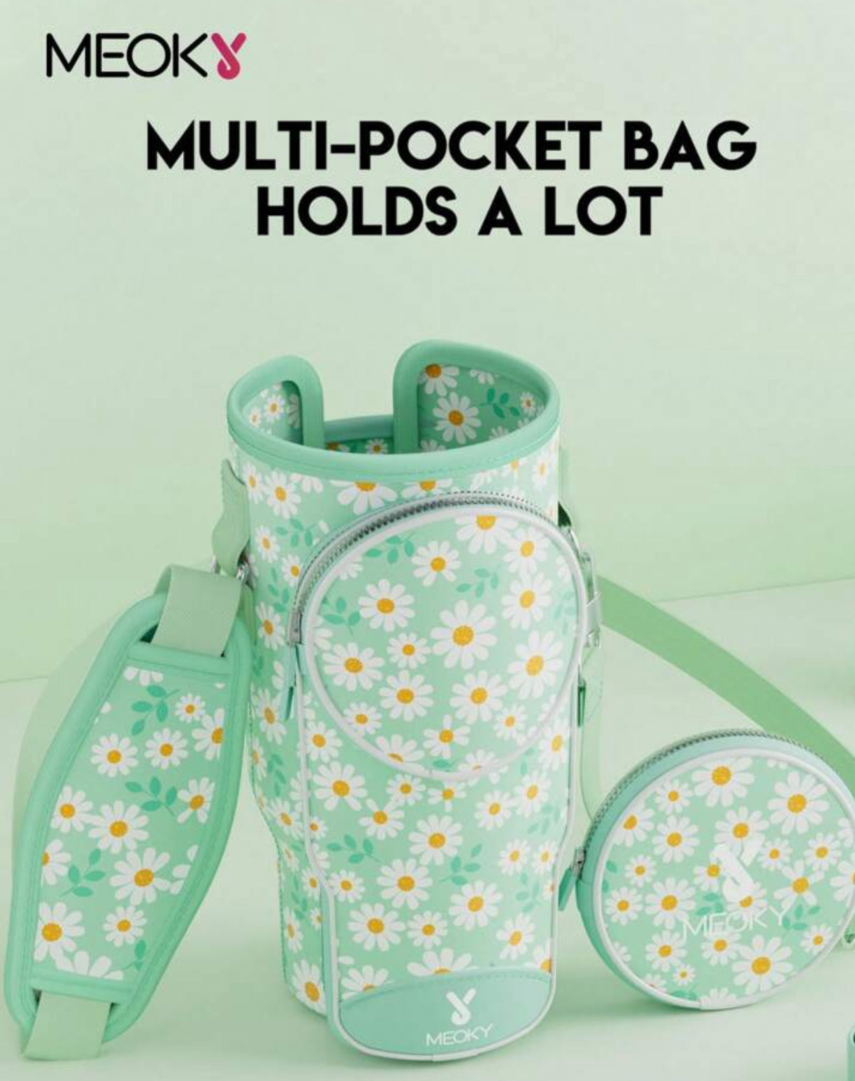 Τσάντα μεταφοράς Tumbler Green Daisy
